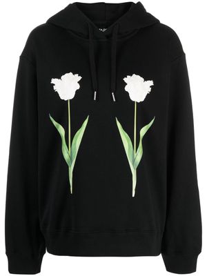 Cynthia Rowley floral-print cotton hoodie - Black