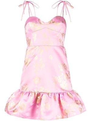 Cynthia Rowley floral-print foiled-finish minidress - Pink