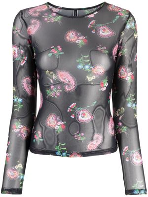 Cynthia Rowley floral-print long-sleeve top - Multicolour