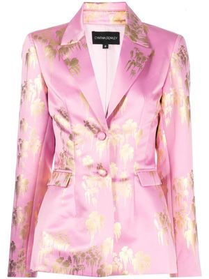 Cynthia Rowley floral-print satin-finish blazer - Pink