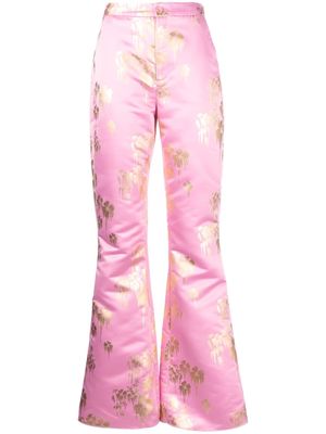 Cynthia Rowley floral-print satin trousers - Pink