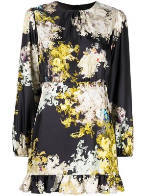 Cynthia Rowley floral-print silk dress - Black