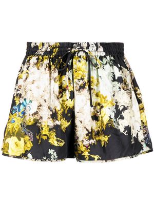 Cynthia Rowley floral-print silk shorts - Black