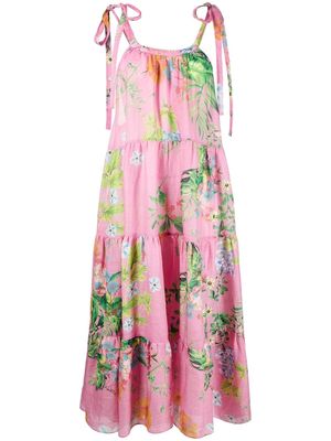 Cynthia Rowley floral-print tiered dress - Pink