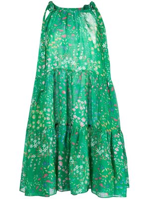 Cynthia Rowley floral tie-strap smock dress - Green