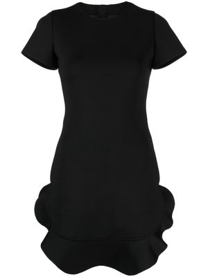 Cynthia Rowley flounce-hem short-sleeved dress - Black