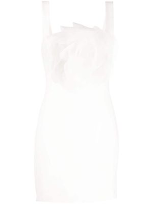 Cynthia Rowley flower-appliqué sleeveless minidress - White