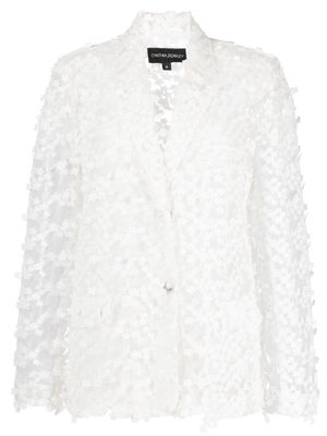 Cynthia Rowley flower-detail single-breasted blazer - White
