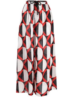 Cynthia Rowley graphic-print high-waist skirt - Red