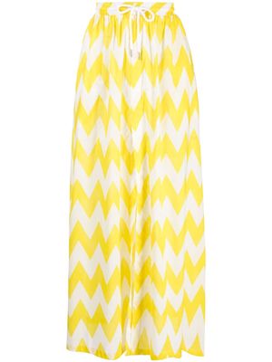Cynthia Rowley graphic-print high-waist skirt - Yellow