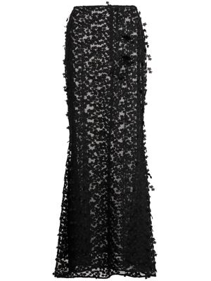 Cynthia Rowley high-waisted floral-lace skirt - Black