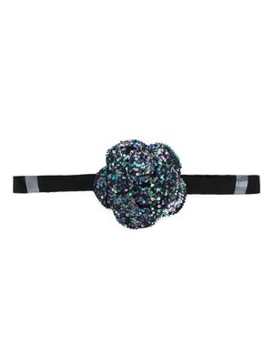 Cynthia Rowley iridescent sequinned flower tie - Multicolour