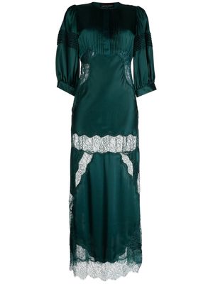 Cynthia Rowley lace-panelled silk maxi dress - Green