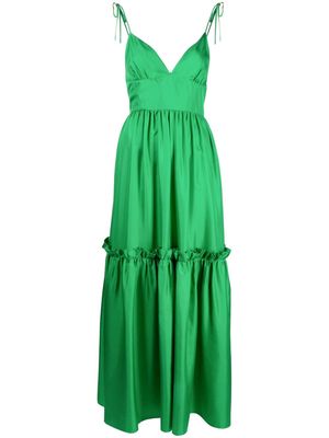 Cynthia Rowley layered V-neck silk dress - Green