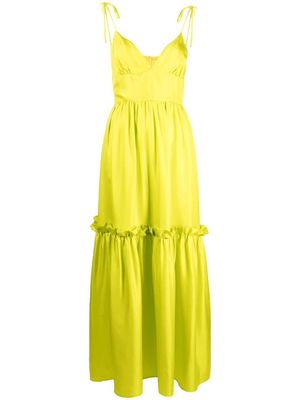 Cynthia Rowley layered V-neck silk dress - Yellow