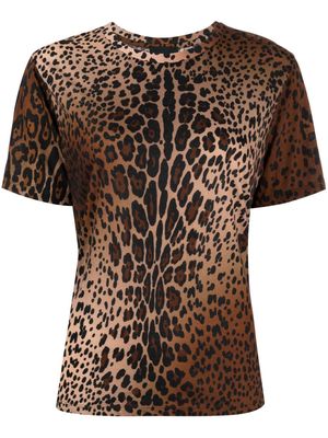 Cynthia Rowley leopard-print cotton T-shirt - Brown