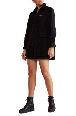 Cynthia Rowley Nylon Backpack Shirtdress in Black