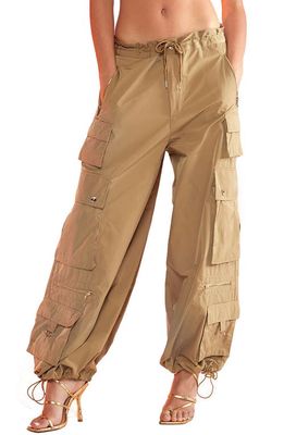Cynthia Rowley Nylon Cargo Pants in Khaki