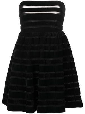 Cynthia Rowley off-shoulder monogram pattern mini dress - Black