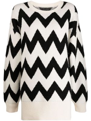 Cynthia Rowley patterned-intarsia ribbed-knit jumper - Black