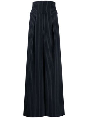 Cynthia Rowley pinstripe-pattern wide-leg trousers - Blue