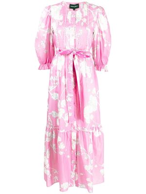 Cynthia Rowley Pintuck floral-print dress - Pink