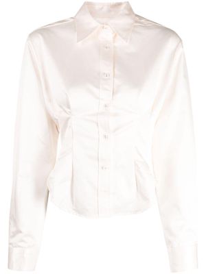 Cynthia Rowley pleat-detail buttoned shirt - Neutrals