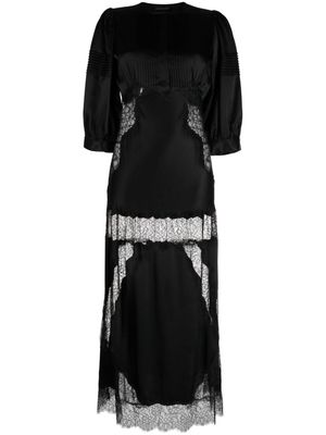 Cynthia Rowley pleat-detail silk maxi dress - Black