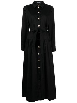 Cynthia Rowley pointed-collar belted midi dress - Black