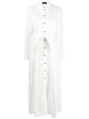 Cynthia Rowley pointed-collar belted midi dress - White