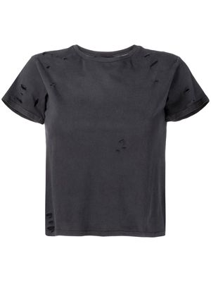 Cynthia Rowley punch-hole detailing cotton T-shirt - Black