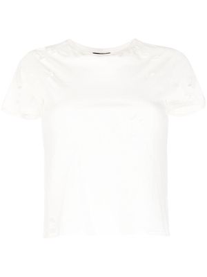 Cynthia Rowley punch-hole detailing cotton T-shirt - White