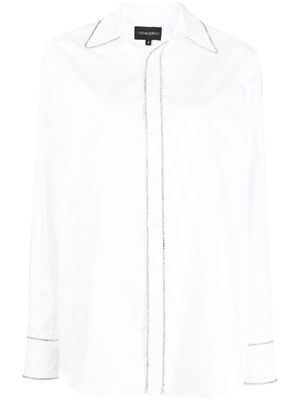 Cynthia Rowley rhinestone-embellished cotton shirt - White