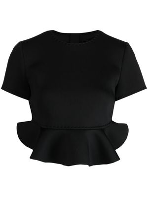 Cynthia Rowley ruffle-detail short-sleeve top - Black