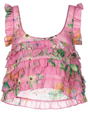 Cynthia Rowley ruffled sleeveless blouse - Pink