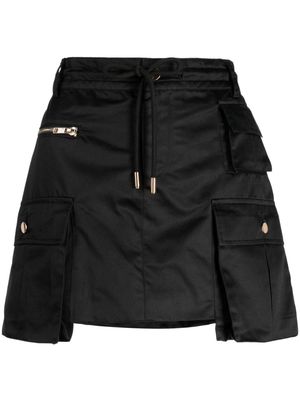 Cynthia Rowley satin cargo miniskirt - Black