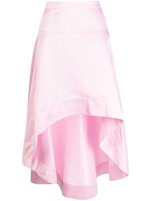 Cynthia Rowley satin high-low asymmetric skirt - Pink