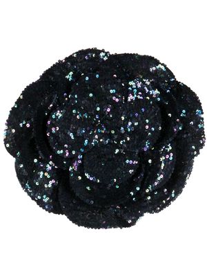 Cynthia Rowley sequinned flower bandeau top - Black