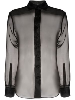 Cynthia Rowley sheer button-up shirt - Black