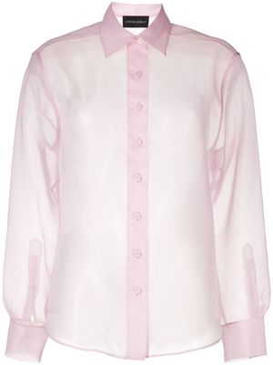 Cynthia Rowley sheer button-up shirt - Pink
