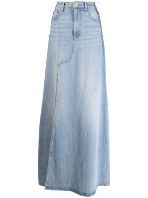 Cynthia Rowley side-slit denim maxi skirt - Blue