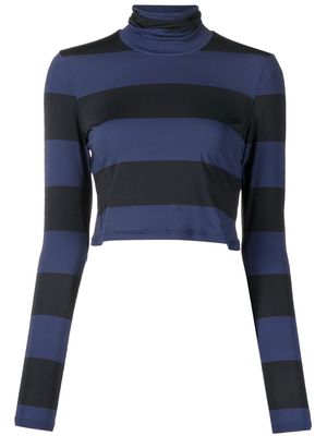 Cynthia Rowley striped roll neck knitted top - Black