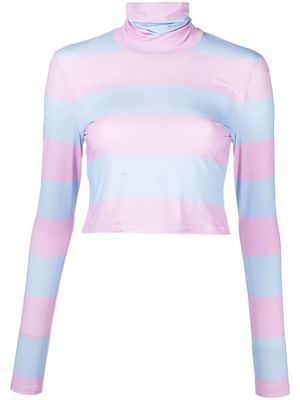 Cynthia Rowley striped roll neck knitted top - Pink