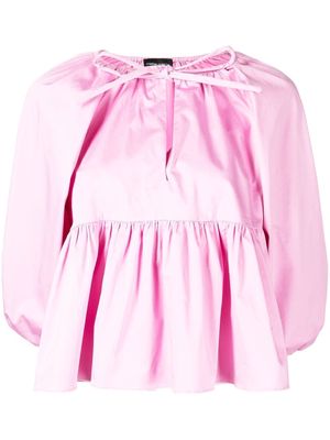 Cynthia Rowley tie-neck peplum blouse - Pink