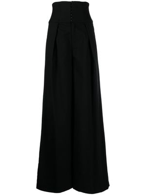 Cynthia Rowley wide-leg wool trousers - Black