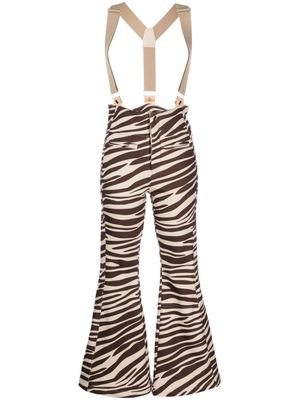 Cynthia Rowley zebra-print flared ski trousers - Brown