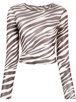 Cynthia Rowley zebra-print long-sleeve top - Brown