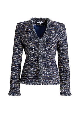 Cynthia V-Neck Tweed Jacket