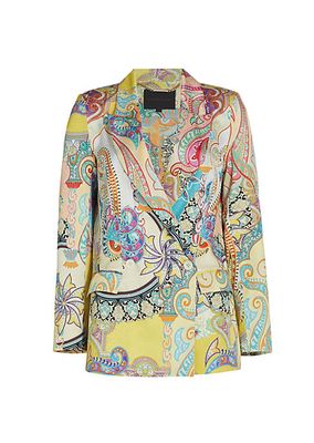 Cyra Silk Double-Breasted Blazer