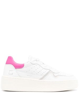 D.A.T.E. contrast-heel low-top sneakers - White